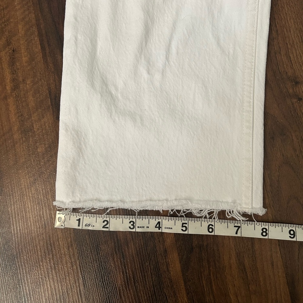 Abercrombie & Fitch White Distressed Jeans High Rise Ankle Straight Size 30/10 - Picture 9 of 9